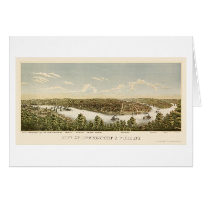 McKeesport, PA Panoramic Map - 1894 (Voorkant Horizontaal)