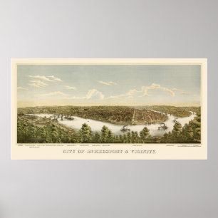 McKeesport, PA Panoramic Map - 1894 Poster
