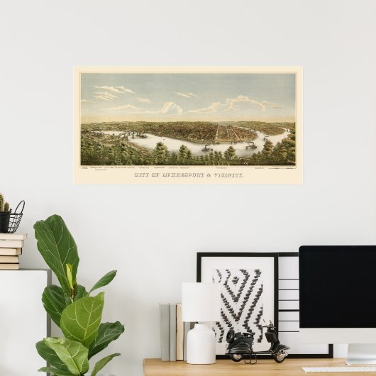 McKeesport, PA Panoramic Map - 1894 Poster (Thuiskantoor)