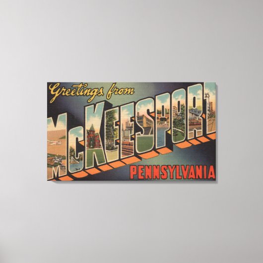 McKeesport, Pennsylvania - Grote Letter-scènes Canvas Afdruk (Voorkant)