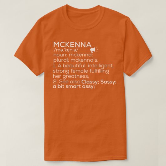 McKenna Naam McKenna Definitie McKenna Vrouw Naam T-shirt (Design voorkant)