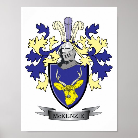 McKenzie Family Crest Coat of Arms Poster (Voorkant)