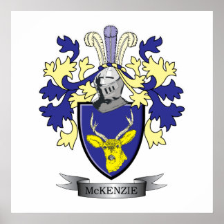 McKenzie Family Crest Coat of Arms Poster