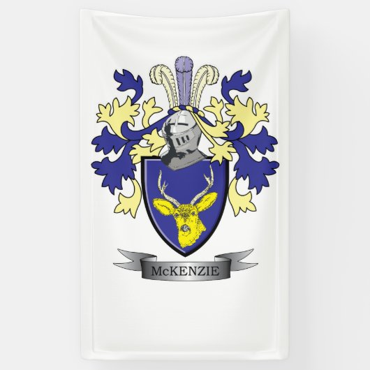 McKenzie Family Crest Coat of Arms Spandoek (Verticaal)