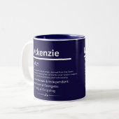 Mckenzie, Girl Personalized Name Definition Mug Tweekleurige Koffiemok (Voorkant links)