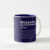 Mckenzie, Girl Personalized Name Definition Mug Tweekleurige Koffiemok (Voorkant rechts)