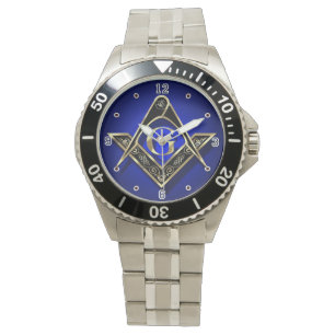 McKim Square Compass Black & Gold Horloge