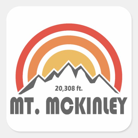 McKinley Alaska Vierkante Sticker (Voorkant)