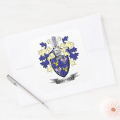 McKinney Family Crest Coat of Arms Vierkante Sticker (Envelop)