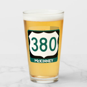 McKinney, Texas en US 380, Pint Glass Glas