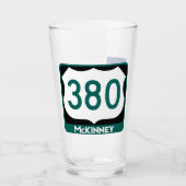 McKinney, Texas en US 380, Pint Glass Glas (Voorkant)