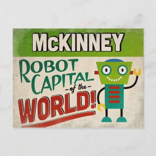 McKinney Texas Robot - Funny Briefkaart (Voorkant)