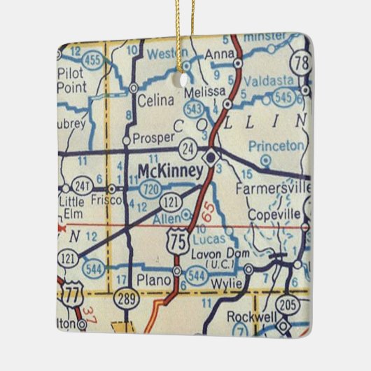 McKinney TX  Map Keramisch Ornament (Links)