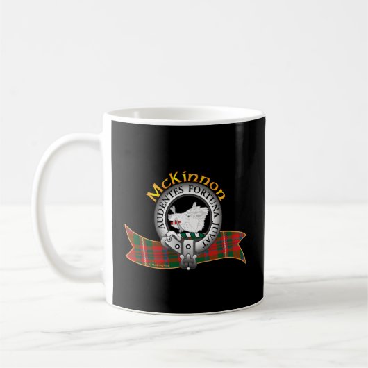 McKinnon Clan Tan Crest Motto Koffiemok (Links)