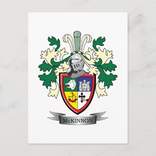 McKinnon Family Crest Coat of Arms Briefkaart (Voorkant)