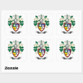 McKinnon Family Crest Coat of Arms Vierkante Sticker (Vel)