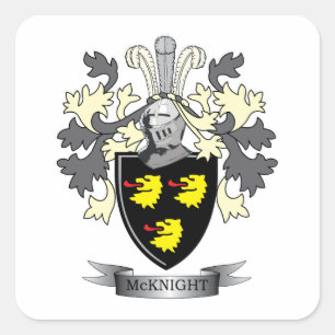 McKnight Family Crest Coat of Arms Vierkante Sticker