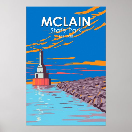 McLain State Park Michigan Vintage  Poster (Voorkant)