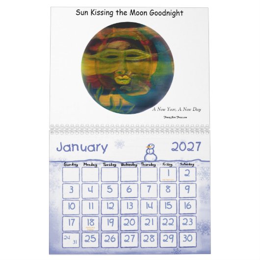 MClairArt's, Funny Sun Faces 2012-agenda Kalender (Jan 2027)