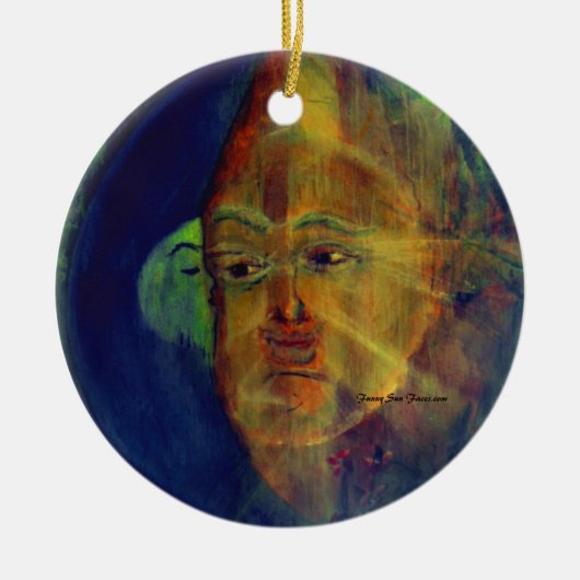MClairArt's Funny Sun Faces Holiday Ornament (Voorkant)
