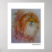MClairArt's PawLoversArt Pommeren Afdrukken Poster (Voorkant)