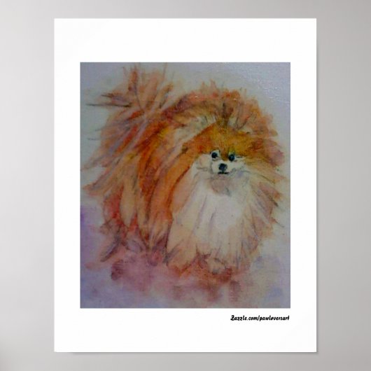 MClairArt's PawLoversArt Pommeren Afdrukken Poster (Voorkant)