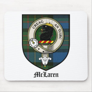 McLaren Clan Crest Badge Tartan Muismat