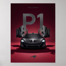McLaren P1 Hypercar Poster - Zwarte Supercar
