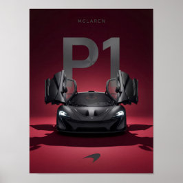 McLaren P1 Hypercar Poster - Zwarte Supercar