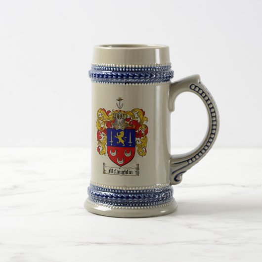 McLaughlin Coat of Arms Stein Bierpul (Rechts)