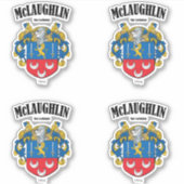 McLaughlin Crest Ierse vertaling & betekenis (x4) Sticker (Voorkant)