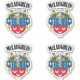 McLaughlin Crest Ierse vertaling & betekenis (x4) Sticker