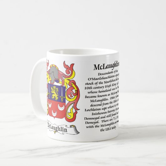 McLaughlin Family Coat of Arms Mok (Voorkant links)