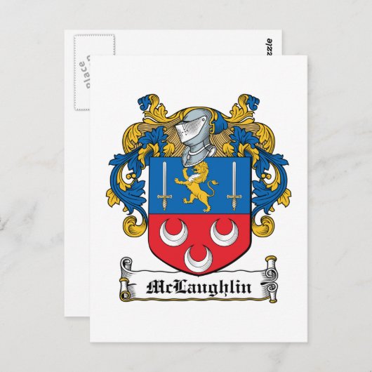 McLaughlin Family Crest Briefkaart (Voorkant / Achterkant)