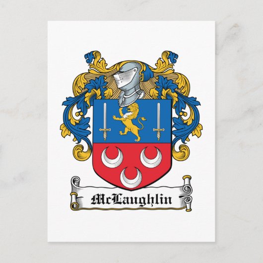 McLaughlin Family Crest Briefkaart (Voorkant)