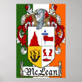 McLean Coat of Arms Irish Flag Print (Voorkant)