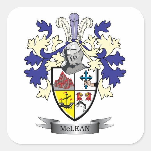 McLean Family Crest Coat of Arms TITLE Vierkante Sticker (Voorkant)