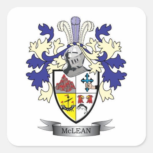 McLean Family Crest Coat of Arms TITLE Vierkante Sticker (Voorkant)