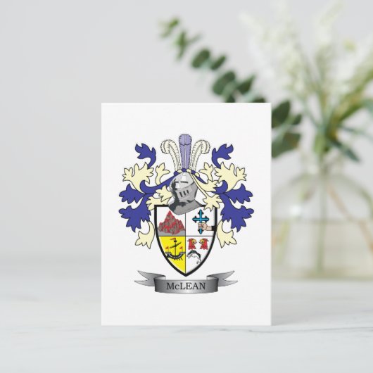 McLean Family Crest Coat of     ArmsTITLE Briefkaart (Staand voorkant)