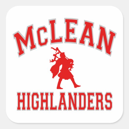 McLean Highlanders Vierkante Sticker (Voorkant)
