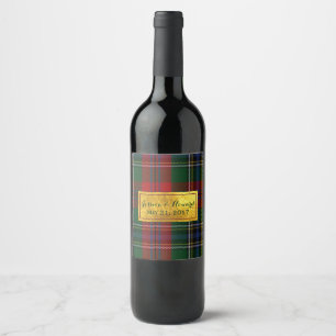 McLean Tartan Plaid Bruiloft Wijn Label Etiket
