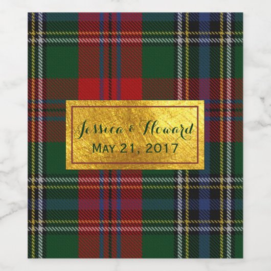McLean Tartan Plaid Bruiloft Wijn Label Wijn Etiket (Enkel label)