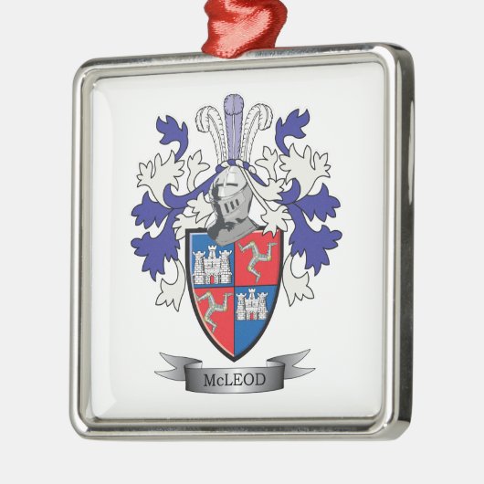 McLeod Family Crest Coat of Arms Metalen Ornament (Links)