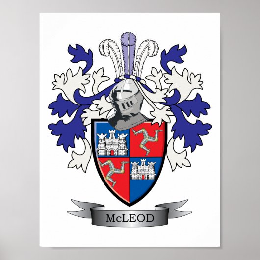 McLeod Family Crest Coat of Arms Poster (Voorkant)