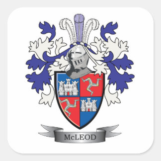 McLeod Family Crest Coat of Arms Vierkante Sticker