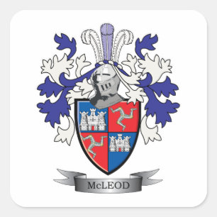 McLeod Family Crest Coat of Arms Vierkante Sticker