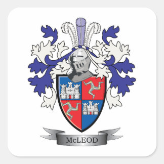 McLeod Family Crest Coat of Arms Vierkante Sticker