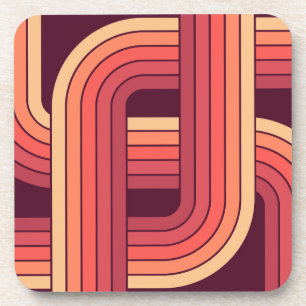MCM 1970s Retro Stijl Geometrisch Ontwerp Bier Onderzetter