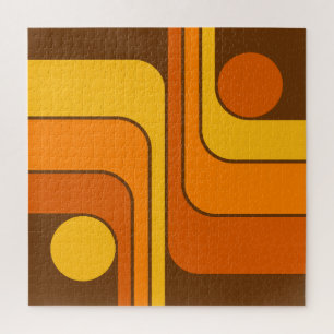 MCM 1970s Retro Stijl Geometrisch Ontwerp Legpuzzel