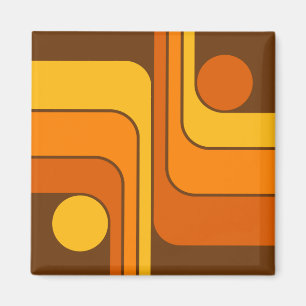 MCM 1970s Retro Stijl Geometrisch Ontwerp Magneet